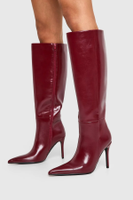 Stiletto Pointed Knee High Boots