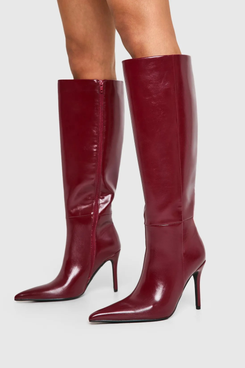 Stiletto Pointed Knee High Boots
