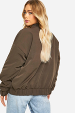 Oversized Collar Detail Bomber Jacket