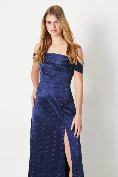 Product Debut London by Coast Bardot Satin Diamante Prom Dress