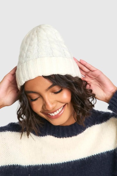 Product Cable Knit Ribbed Beanie